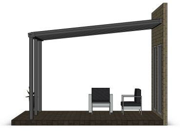 Preview: Überdachung mit VSG 8,76 mm matt, 5 x 4 m